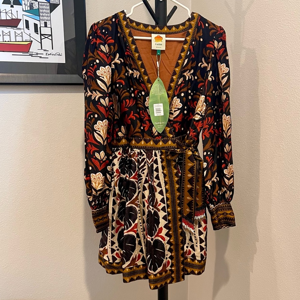 Farm Rio Tapestry Garden Mini Dress